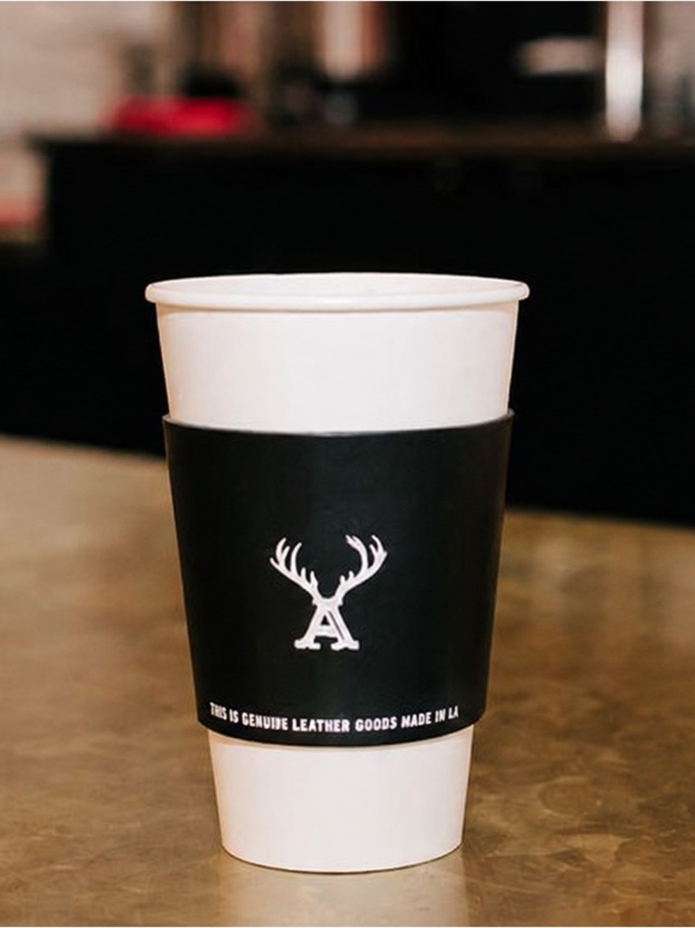 Rare Alfred Coffee x This Is Ground Black Genuine Leather Cup Sleeve Made in LA